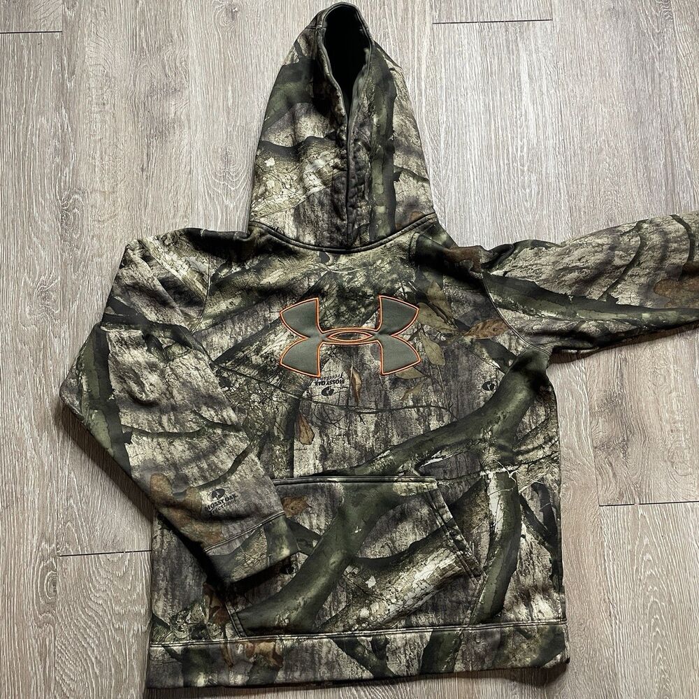 Under Armour Sweatshirt Youth XL Camouflage Hoodie Mossy Oak  Woods